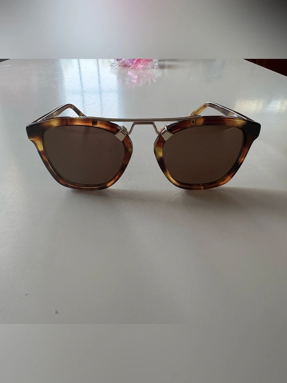 WMP Tortoiseshell Brown Women's Sunglasses with Double Bridge
